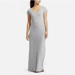 Athleta Makai Lightweight Maxi Dress, Grey and White, Size M